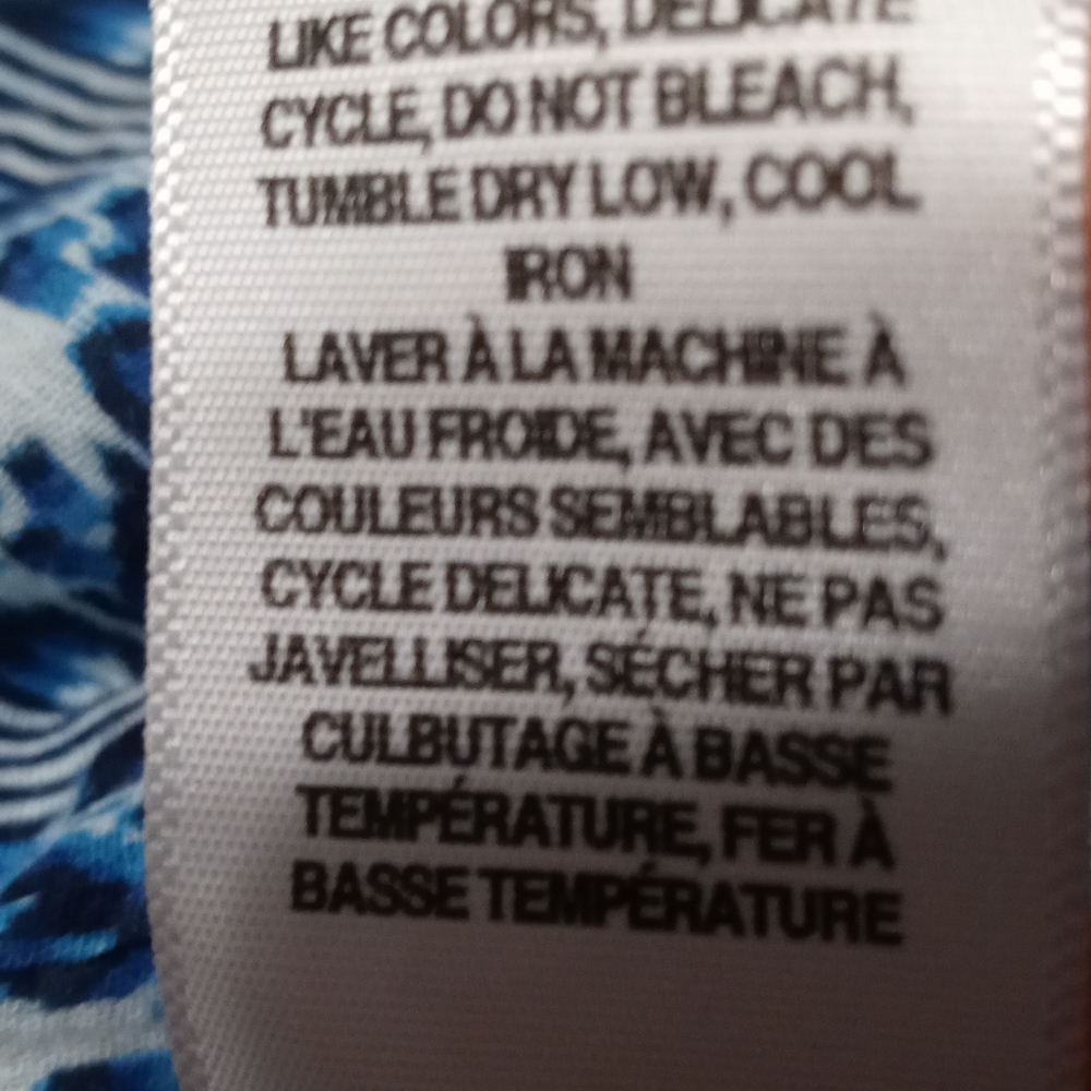 Lucky Brand Blouse Blue White‎ 100% Cotton Size Small - Picture 6 of 10